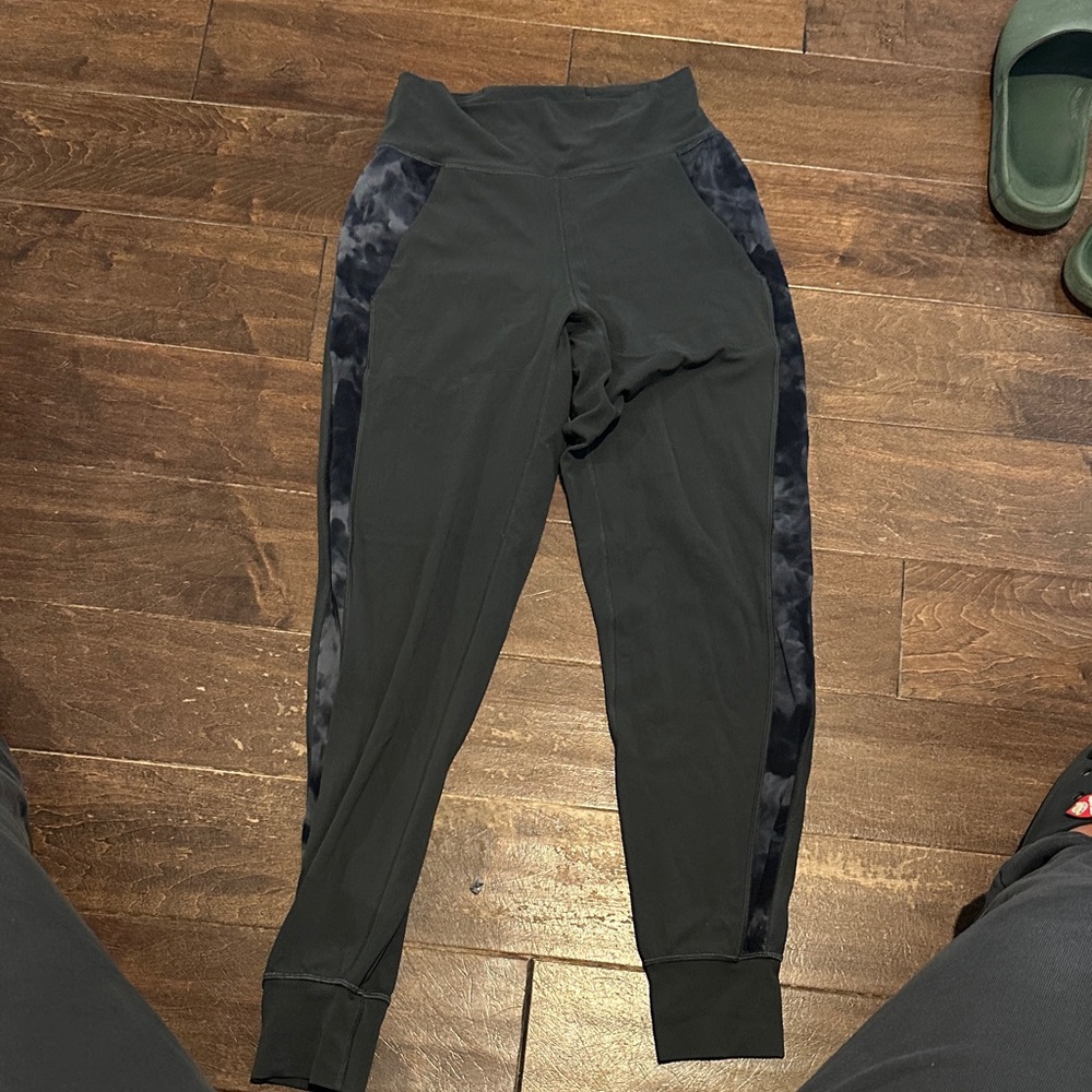 Lululemon Athletica Dark Joggers with Patterned Side Panels